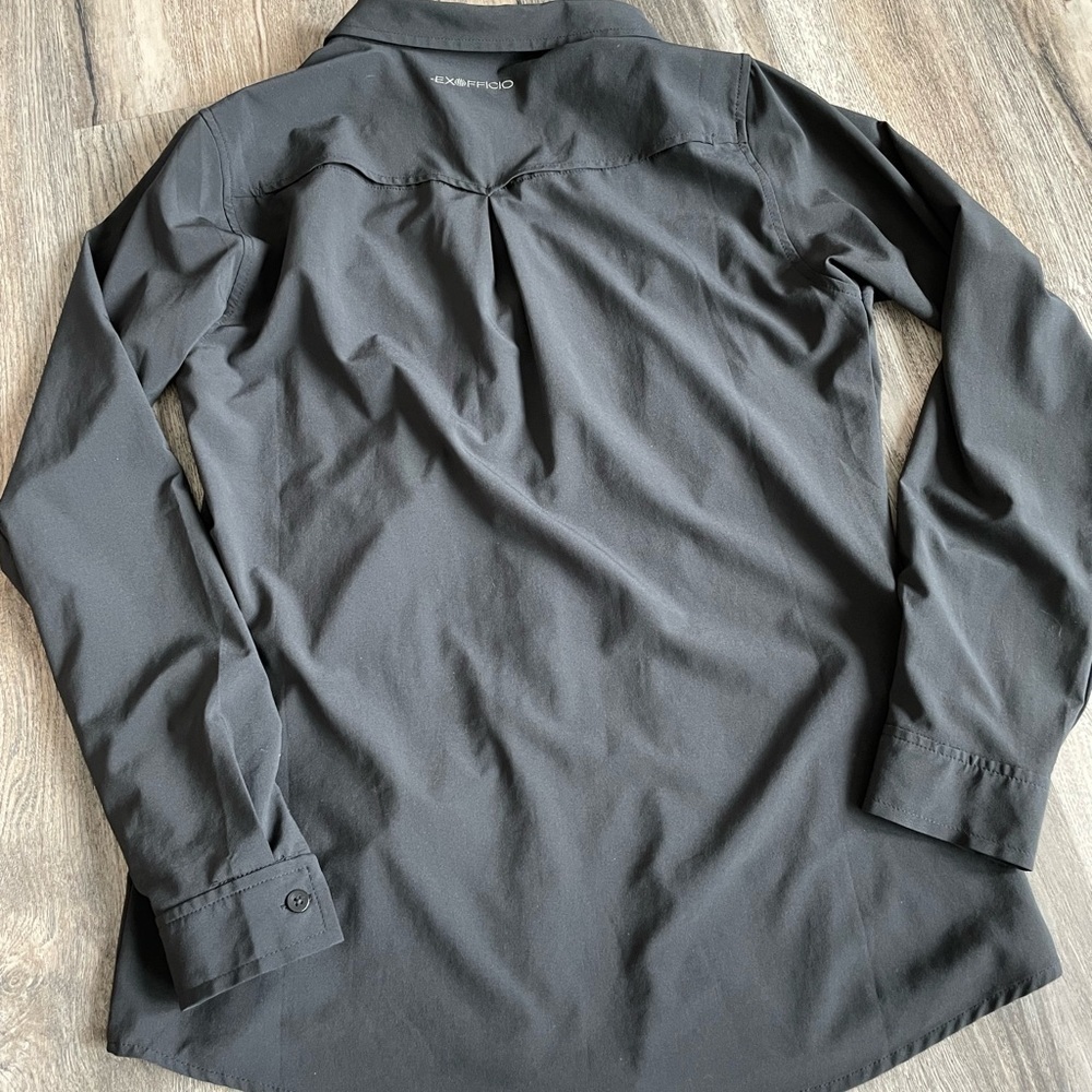 ExOfficio Long Sleeve Lightscape Black Button Up Shirt, size xs, 4-6 - Picture 5 of 10